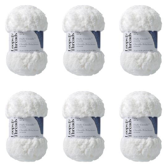 6 Pack: Fluffy Chenille™ Yarn by Loops & Threads